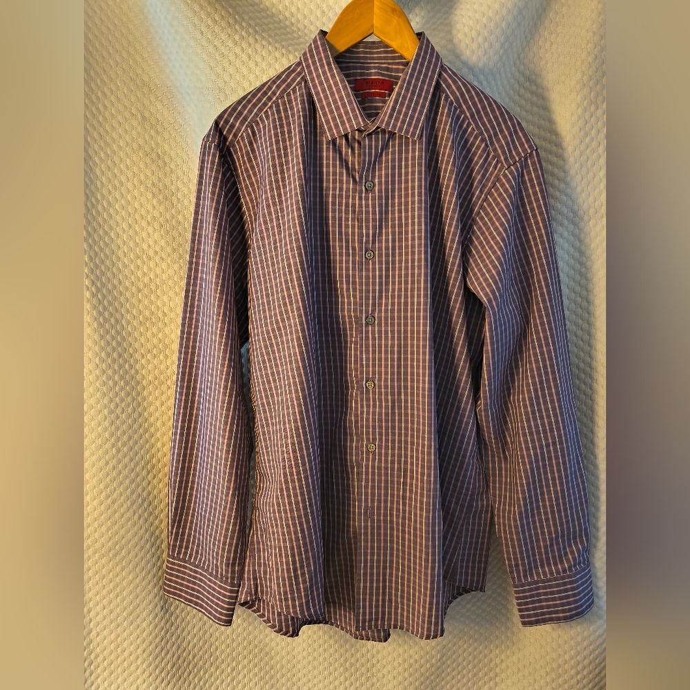 Alfani Men's Light Burgundy Button Down Shirt